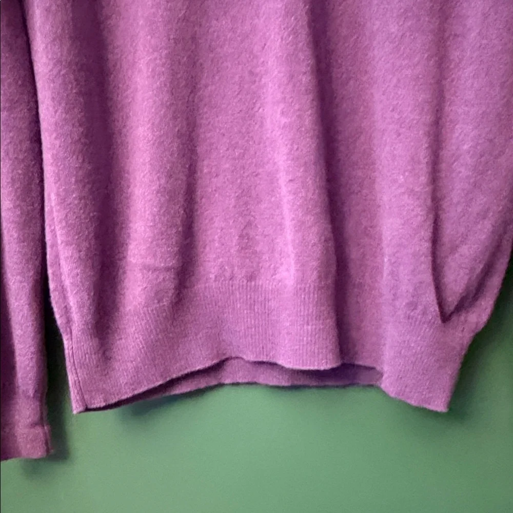 Vintage Polo by Ralph Lauren Mens M 100% Merino Wool Purple V-Neck Sweater